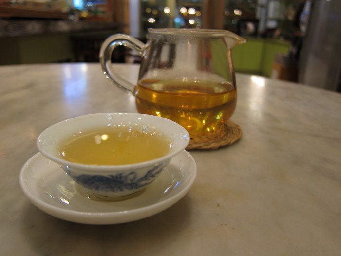 A Fujianese Oolong about to be consumed (by me). 