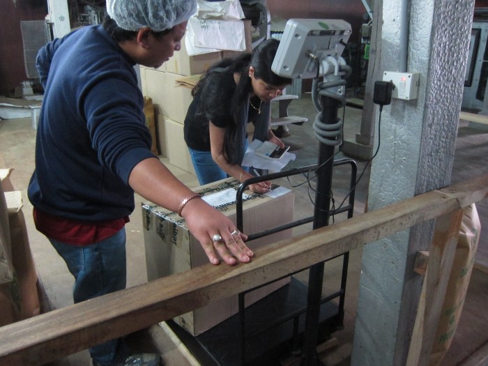 Weighing and packing.