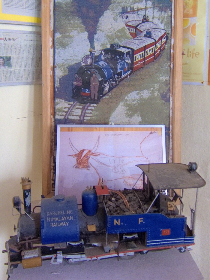 Model of DHR locomotive in the offices of the Makaibari Tea Estate.